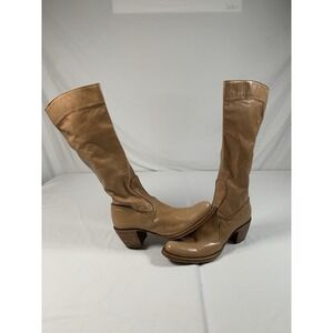 Rocco P. Boots Womens Size 37 US 6 1/2 Western Pointed Toe Leather Tan Italy